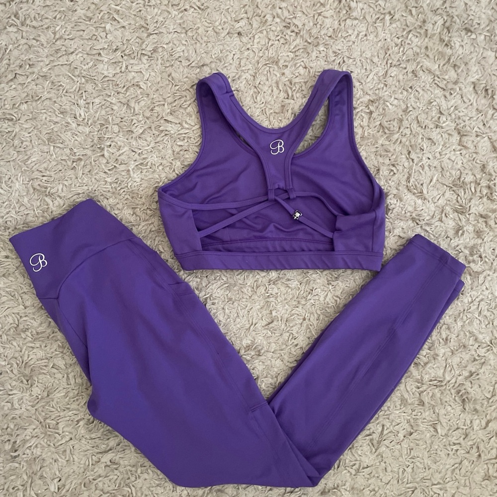 Bombshell Sportswear Purple Sports Bra & Leggings Set Skull Charm